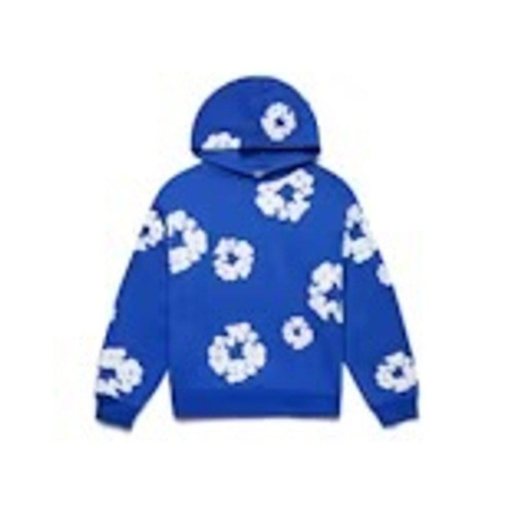 Denim Tears Cotton Wreath‎ Hoodie Royal Blue Size Small New With Tags